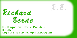 richard berde business card